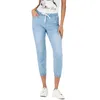 Pantaloni da donna Jeans skinny casual a vita media con coulisse in vita elastica in denim Pantaloni da donna