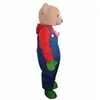 2024 Super Cute Bear Mascot Costume tema fantasia vestido de Natal traje Halloween Mascot Costume