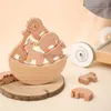 Sorting Nesting Stacking toys 6 pieces/set of new animal beech wood nest stacked block for free BPA baby Montessori game education toy gifts 24323