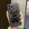 Дизайнерский дизайнерский чехол для iPhone для 14 Pro Max Lens Полный пакет 12 Чехол для телефона Прозрачный гальванический защитный чехол Cute Bear от падения G238112CFREQ