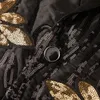 Guldapplikationer Luxury Sequin Men Suits 2pieces Set Jacket med byxor för bröllop formellt toppat lapel smal fit brudgum wear tuxedos 240305