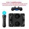 Ladegeräte 4 in 1 Kontrollladegerät für Sony PS4 VR Move Motion Controller PlayStation Playstation PS 4 Ladestock -Docking -Zubehör