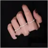 Bant Yüzük 925 Sterling Sier Köpüklü Yüzük Basit Stil Çok yönlü dekoratif kompakt işaret parmak kadın moda mücevher damla teslimat DH2CS