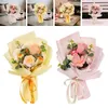 Fleurs décoratives Crochet Bouquet de fleurs de tulipes Bénédiction éternelle déjà faite artificielle pour les cadeaux de fête des mères Fête à la maison Anniversaire Mariage