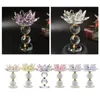 Candle Holders Sparkling Crystal Glass Lotus Flower Holder Wedding Party Ornaments