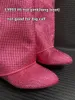 Boots Genuine Leather High Heel Fold Knee Shoe Lock Style Luxury Design shoe size 35-43