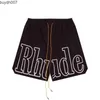 Herren-Shorts, brandneue Designer-Shorts mit Rhude-Buchstabendruck, schnell trocknend, wasserdicht, Kordelzug, Sommer, lockere High-Street-atmungsaktive Freizeit-Basketballhose