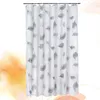 Shower Curtains Leaf Prints Partition PEVA Curtain Plastic Waterproof Copper Ring Bathing Home