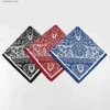 Näsdukar 3PCSCOTTON CASHEW Flower Hip-Hop Bandanas för kvinnor Män Pocket utomhus Sport Square Huvud halsduk Armband Handduk L240322