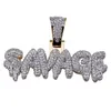 Pendentif Colliers Hommes Glacé Savage Lettre Collier Or Sier Couleur Fl Pave Cz Cristal Zircone Hip Hop Cadeau Pour FemmesPendentif Drop D DHD5X