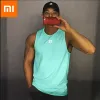 Kontrol Xiaomi Mijia Yaz Spor Yelek Gyms Fitness Fitness Mesh Tank Tops Joggers Sleeveless Shiless Borsible Erkek Eğitim Moda Tankı Erkekler