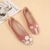 Flats 2023 new women's cartoon flat shoes rubber soles non slip breathable knitted comfortable beautiful walking shoes