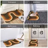 Badmatten Retro Wave Mat Bruin Fluweel Zacht Toilet Keuken Douchedeur Antislip Voet Design Badkamer Tapijt