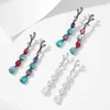 Dangle Earrings SENYU Design Gradient Water Drop Tassel Paved Colorful Cubic Zirconia Women High Quality CZ Jewelry Bridal Earring