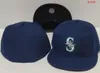 メンズ野球マリナーズフィットサイズの帽子ラスナップバックハットワールドシリーズホワイトヒップホップソックススポーツキャップチャポーグレーステッチハート "シリーズ"