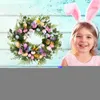 Flores decorativas, corona de Pascua Artificial, coronas de huevos, decoración de primavera, guirnalda para pared, granja, chimeneas, puerta