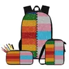 Rucksack Harajuku Bunte LGBT 3D-Druck 3 Teile/satz Schüler Schultaschen Laptop Daypack Geneigte Umhängetasche Federmäppchen