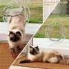 Kooien huisdier kattendeur met slot transparante ronde deur voor puppy hondendeur voor schermvenster glazen glazen deur glazen raam puerta para