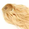 Wigs Blonde 613 Color Ponytail Human Hair Extensions embrulhando em torno do rabo de cavalo rabo de cavalo rabo de cavalo brasileiro 9a onda corporal cabelos