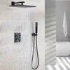 Bathroom Shower Sets Matte Frosted Blackened Faucet Set Contemporary 12 Inch Rain Head Thermostatic Mixer Vae Drop Delivery Home Garde Ot0Mu