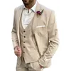 Costumes pour hommes de luxe mariage hommes blazer champagne ensemble complet longueur régulière revers cranté simple boutonnage occasion formelle terno slim fit