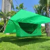 Tents and Shelters Mosquito Net Hammock Canopy Tent Large Space Anti Rollover Outdoor Camping Awning Rainproof And Sunscreen Hanging Sun Shelter 240322