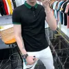 Uomo con colletto T-shirt streetwear Top a righe nero vintage abbigliamento polo t-shirt per uomo pianura trashy Y2k S cotone bianco Xl 240313