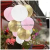 Bordslampor Runda vattentät rosa dekor utomhus Grand Event Hanging Lamp Nylon Wedding Birthday Party Festival Drop Delivery Lights DHWZP