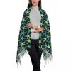 Sjaals Lady sjaal warme zachte groene zeester hoofd met lange kwast zeedier Vintage sjaals en wrap herfst aangepaste DIY Bandana