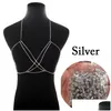Other Y Rhinestone Body Chain For Women Boho Jewelry Cross Chest Shining Crystal Party Decoration Accessory Drop Delivery Dhkta