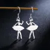 Dangle Earrings Pure 925 Sterling Silver Dancing Girl Drop for Women Fine Party Brands Jewelry Student Christma