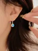 Boucles d'oreilles rétro européennes et américaines, bleu, de bon augure, petit haut de gamme, Simple, exquis, élégant, à la mode