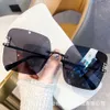 2 pcs Fashion luxury designer 2023 new frameless cut edge with diamond square large frame sunglasses for womens fashion trend advanced sense sunglasses