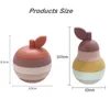 Sorting Nesting Stacking toys Stacked fruit shaped silicone educational without bisphenol A cute apple pear design suitable for childrens brain development 24323