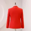 Abiti da uomo Rosso Brillante Strass Completo Bar Concerto Performance Blazer lucido Pantaloni Set Banchetto maschile Ospite Ospite Palcoscenico Cristalli