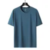 Cool Ice Silk Air Conditioning Clothes Breattable Kort ärm T-shirt Mens Snabbtorkning Elastisk stor sommar Ny halv mode G0PG