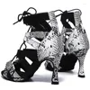 Buty taneczne Łacińskie dla kobiety wysokie obcasy kobiety kwadrat dziewczyny koronkowe białe miks czarne jazzowe buty Jusedanc
