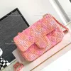 Mini Flap Bag 20cm Tweed Chain Bag 10a Mirror Quality Designer Bag Crossbody Luxury Shoulder Bag Women With Box C205