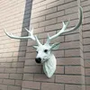 Resina arte 3d cabeça de cervo para decoração de parede cabeça animal escultura moderna para parede arte decorativa parede pendurado decoração casa decorações 240323