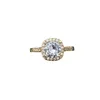 Klassiskt mode 18-karat guldpläterad d färg moissanite ring champagne guld set zirkon flash diamant ring för kvinnor