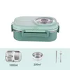 Servies 1 Stuks Draagbare Bento Dozen 1000 Ml Met Soepkom Stapelbare Lunch Container 304 Roestvrij Staal Snack Box volwassen