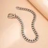 Chains Electroplated Alloy Necklace Retro Party With Fine Punk Lock Link Chain Adjustable Belt Buckle Design Women's For A