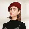 Linglong Odzież Mała pachnąca bryza Pearl siatka beret modny i elegancki wełniany czapkę z topem