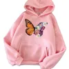 Butterfly Design Oversized Hoodie Women Custom Hot Selling Breathable American Usa Size for and Sweatshirt