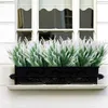 Dekorativa blommor XD-8Bundles Artificial Lavender Outdoor UV Resistant Fake No Fade Faux Plastic Plants Garden Classic Classic