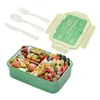 Set di stoviglie Scatole per adulti 1400 ML Bento Lunch Box Bambini Bambini con scomparti contenitori forchetta cucchiaio