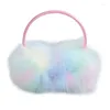 Berretti Babbo Natale Scalda orecchie Paraorecchie in peluche iridescente Donna Ragazza Cuffie natalizie in pelliccia Colore aurorale