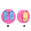 Silicone Molds Baby Shoes Fondant Mold for Baby Shower Cake Decoration Cupcake Topper Chocolate Candy Polymer Clay Gum Paste 1222128