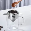 Fint mesh kaffefilter återanvändbart häll över rostfritt stål stora kapacitet te infusör filter 240308