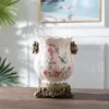 Vases Rétro Or Foncé Fleur Vase En Céramique Arrangement Plante Pot Bibliothèque Décoration De Bureau Art Porcelaine Décor